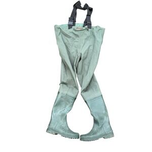 Bushline Outdoor Men Olive Green Chest Waders Integrated Boots Size 9 EU 43